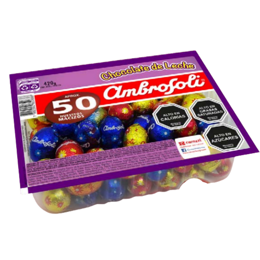 Huevitos Macizos de Chocolate Ambrosoli 50 Unidades 420g – Dulces Chilenos en USA