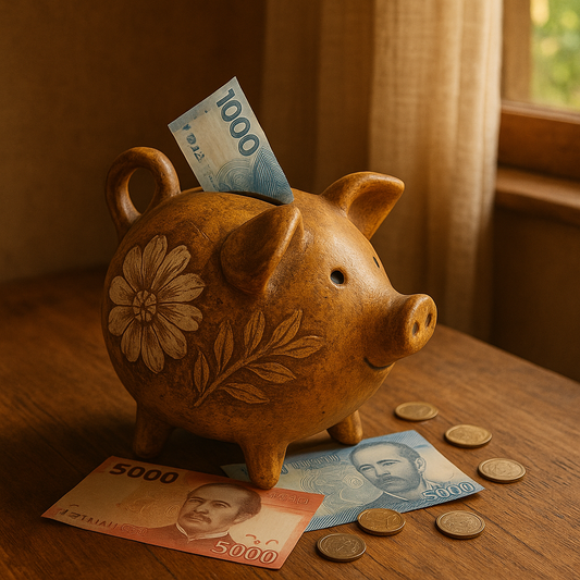 Alcancia de greda, Chilean piggy bank - Chilena Cossas 