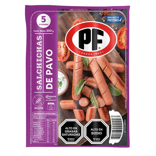 Salchicha de pavo Pf 5 unidades