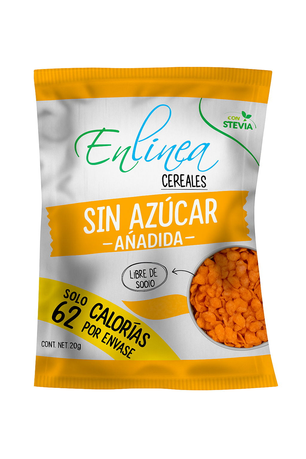 Cereal en línea sin azúcar añadida- hojuelas de maíz endulzadas