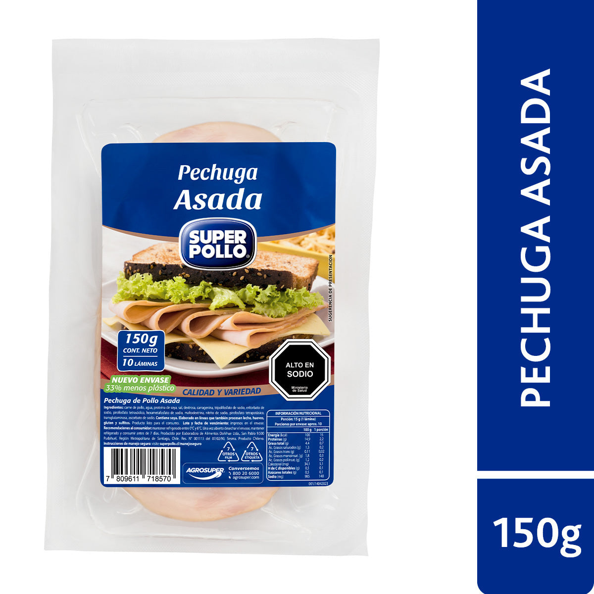 Pechuga asada súper pollo 150g