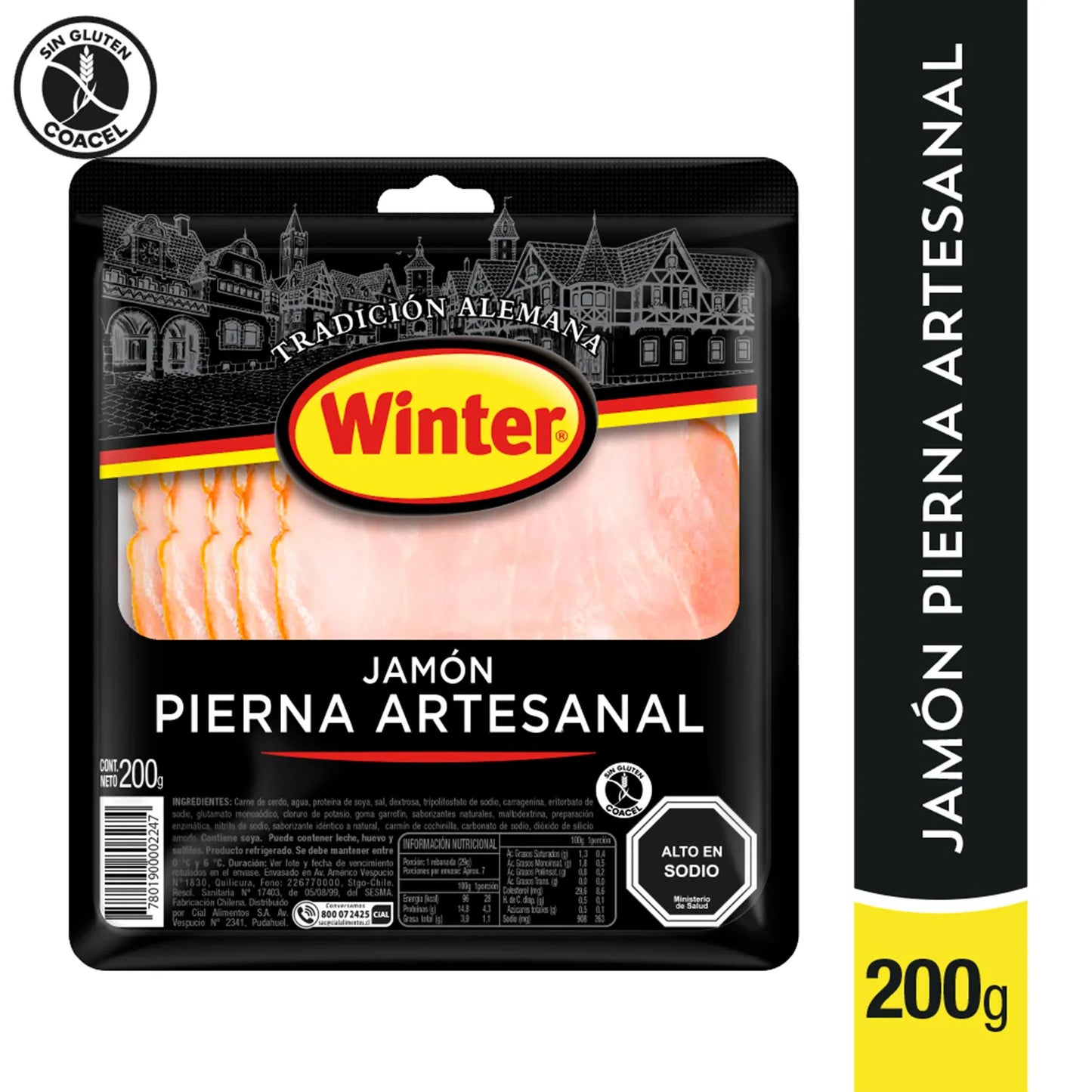 Paquete de jamón de pierna artesanal Winter 200 g