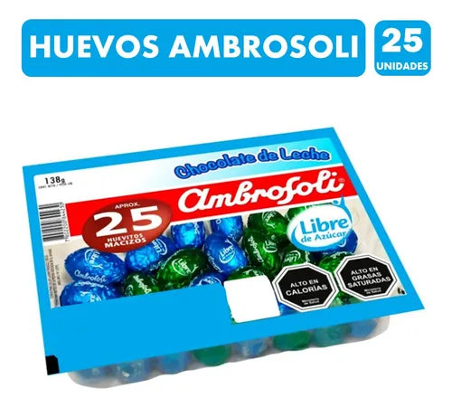 Huevitos macizos Ambrosoli - libre de azúcar 25 unidades aprox.