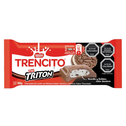 Trencito Nestlé Tritón Chocolate con Galletas 88g – Chocolate Chileno con Relleno Vainilla - Chilena Cossas 