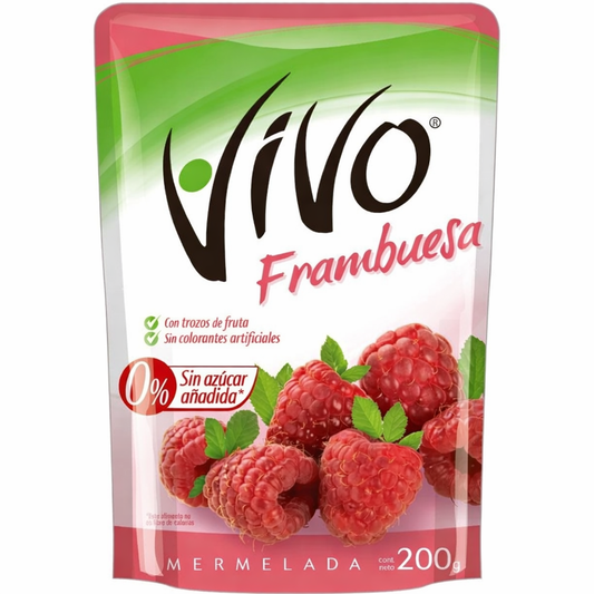 Mermelada de Frambuesa Vivo 200g Sin Azúcar Añadida con Stevia | Producto Chileno - Chilena Cossas 
