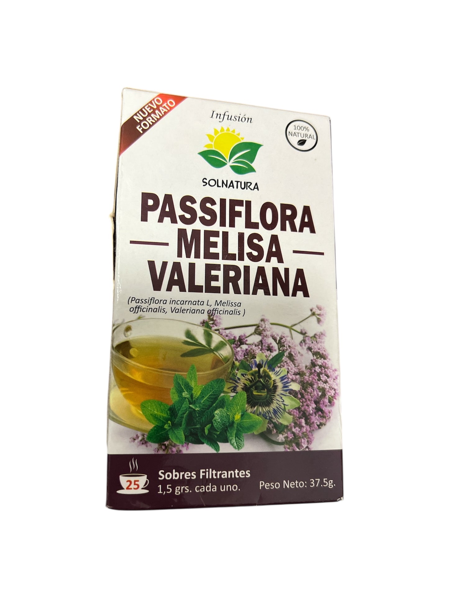 Te Melisa passiflora y valeriana 25 bolsitas - Natural