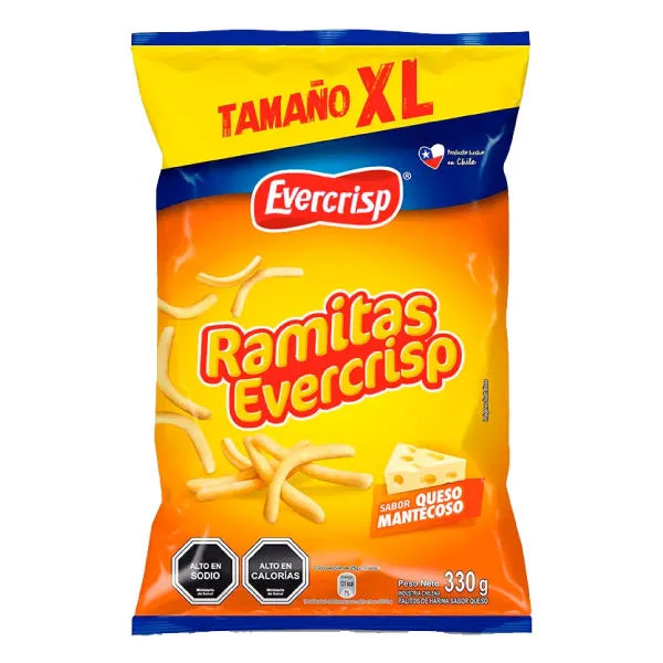 Ramitas de Queso Evercrips – snack chileno crujiente con sabor a queso
