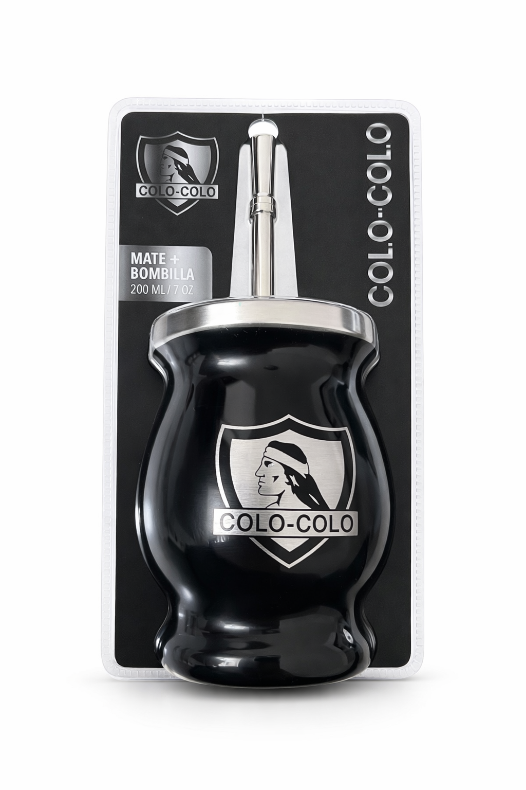 Mate Colo Colo con Bombilla 200ml | Set Oficial Club Colo-Colo Chile - Chilena Cossas 
