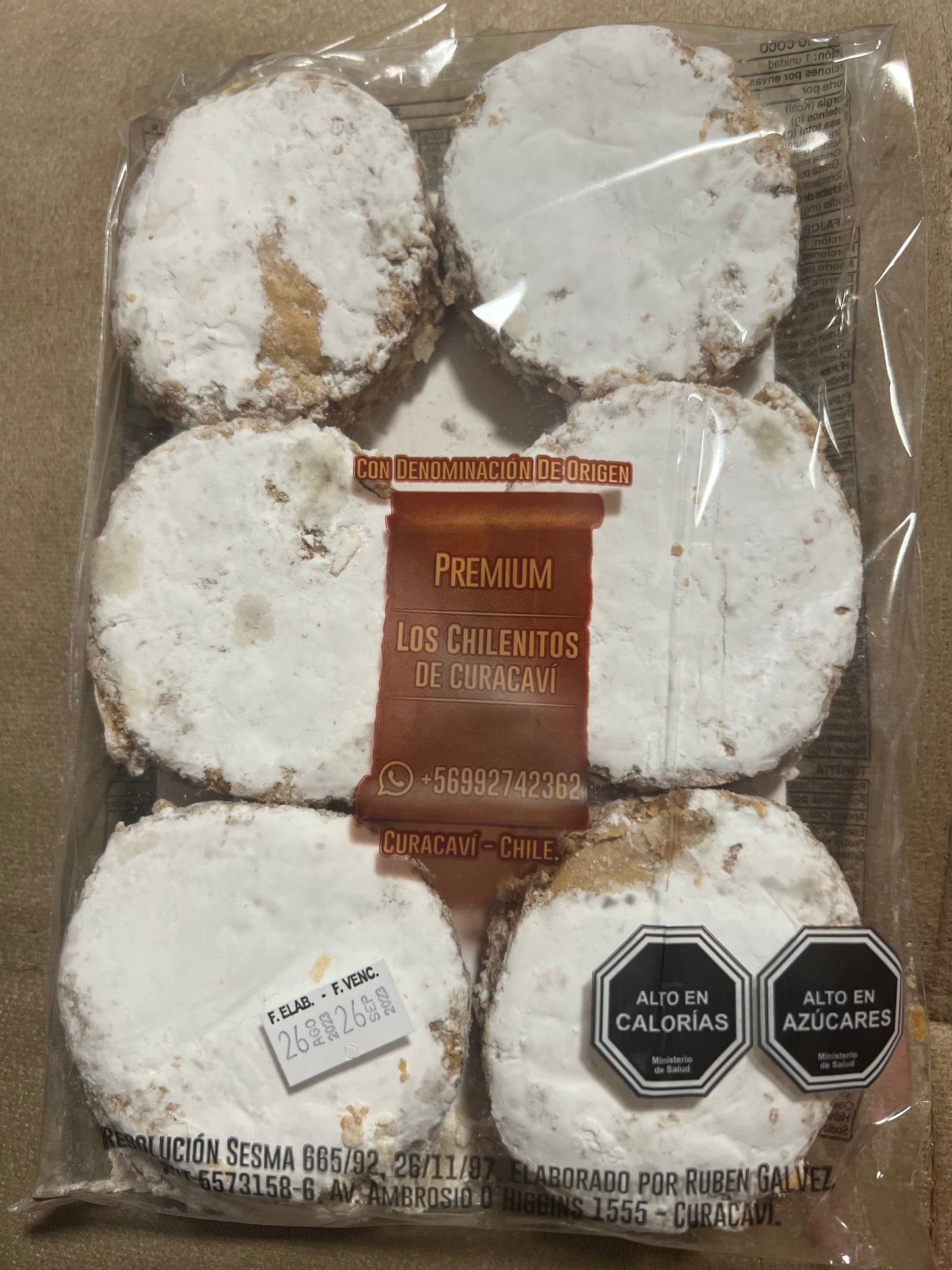 Pasteles de curacavi 6 unidades