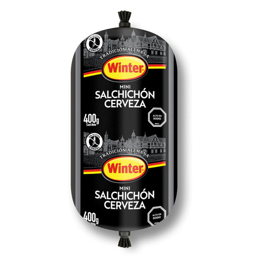Paquete de Salchichón Cerveza Winter de 400g, embutido tradicional chileno.
