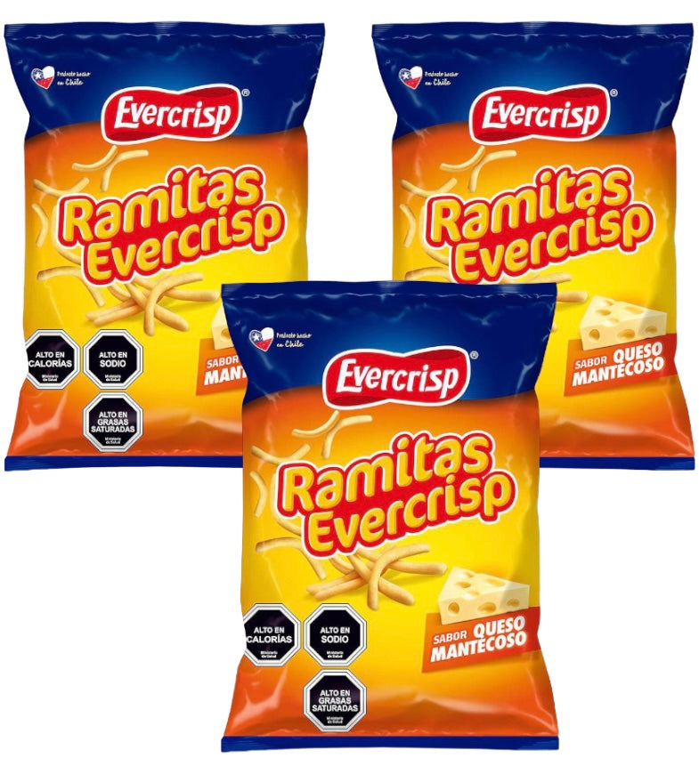 Ramitas de Queso Evercrips – snack chileno crujiente con sabor a queso
